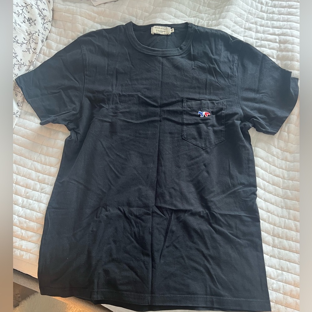 Maison Kitsune fox t shirt unisex size M Black